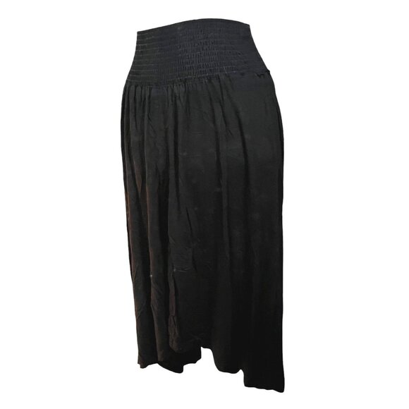 Free People Beach Soft Open Front Smocked Waist Assymetrical Maxi Skirt Sz Mediu - Picture 4 of 11